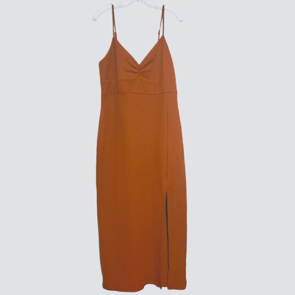 NWT L Space Imogen Midi Dress Orange Brown Size XL - Picture 4 of 8